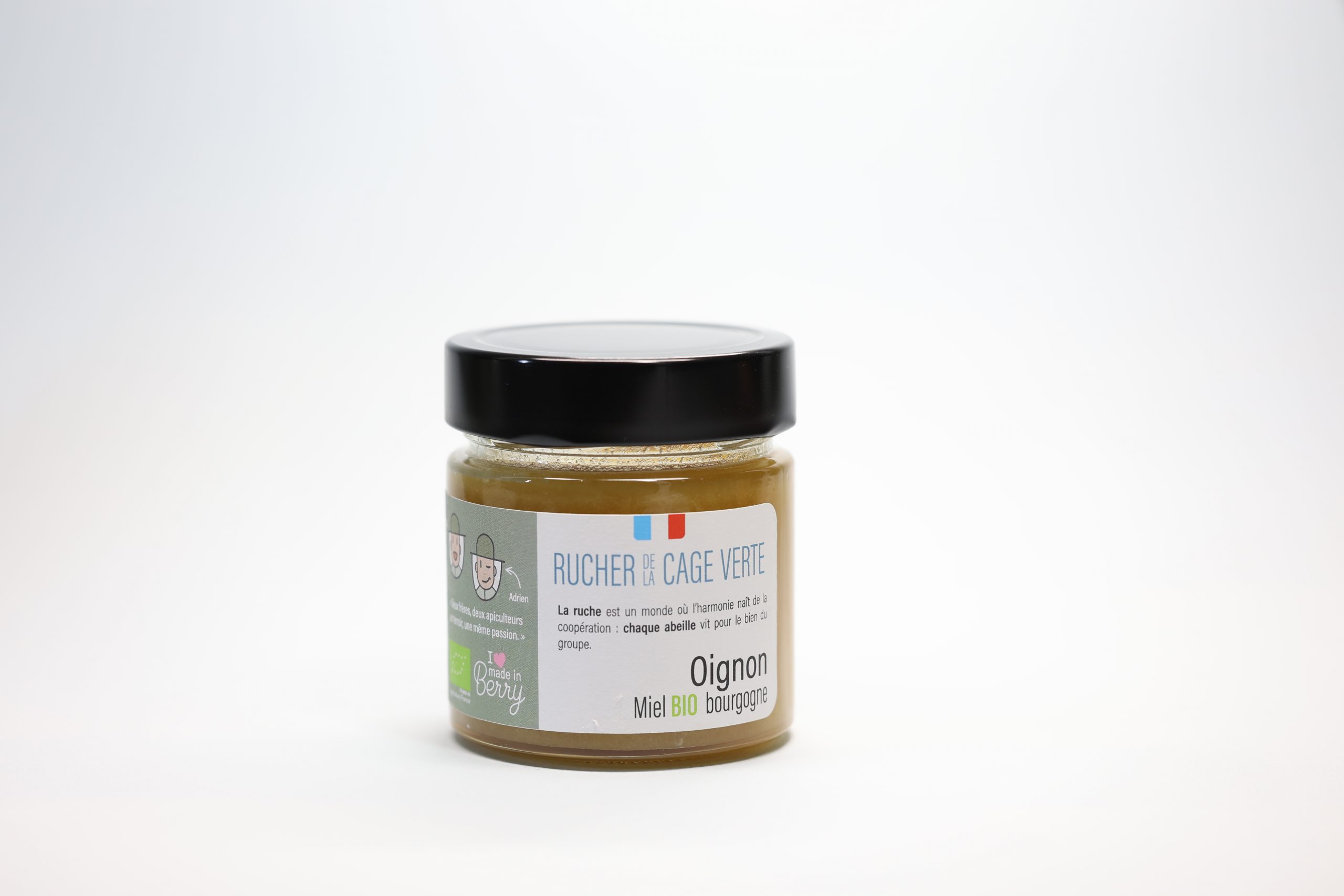 Miel d'oignon Bourgogne 250g Miel biologique Rucher de la cage verte Apiculture bio biologique Produits de la ruche Miel du Berry Produits au miel bio Miels de saison Artisanat apicole Abeilles butineuses Ruche en ligne Propolis naturelle abeilles Apithérapie Pollinisation Saveurs du terroir Agriculture biologique Éco-responsable Conservation de l'environnement Récolte respectueuse Apiculture Centre Val de Loire Sologne Berry Cher Bourges paris ile de France allogny Orléans tour Paris Henrichemont miel de printemps miel acacia  miel lavande miel de châtaignier  miel oignon  miel toutes fleurs Sologne miel toutes fleurs été miel acacia spiruline miel acacia curcuma miel acacia gingembre miel acacia piment d’Espelette Bonbons au miel et sève de pins Bonbons au miel de lavande Boules fourrées au miel de lavande